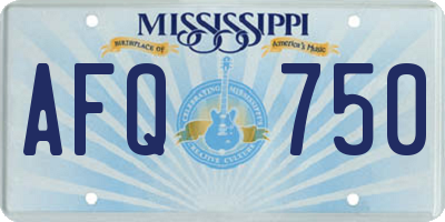 MS license plate AFQ750