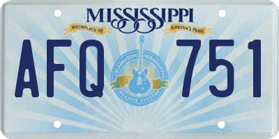 MS license plate AFQ751