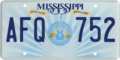 MS license plate AFQ752