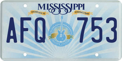 MS license plate AFQ753