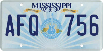 MS license plate AFQ756