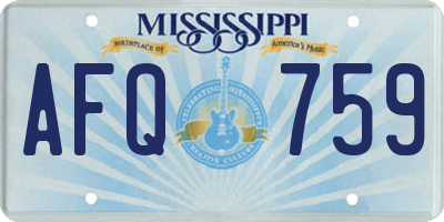 MS license plate AFQ759