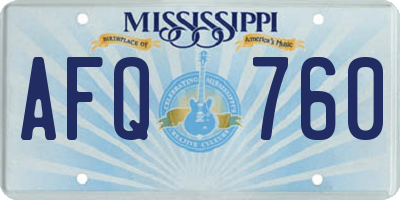 MS license plate AFQ760