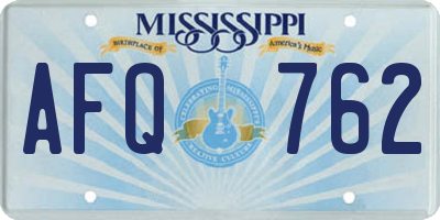 MS license plate AFQ762