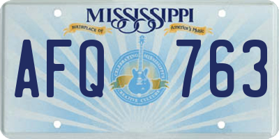 MS license plate AFQ763