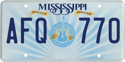 MS license plate AFQ770