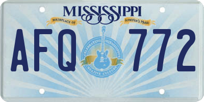 MS license plate AFQ772
