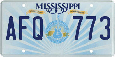 MS license plate AFQ773