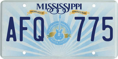 MS license plate AFQ775