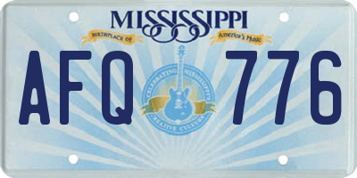 MS license plate AFQ776