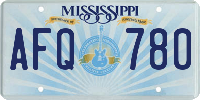 MS license plate AFQ780