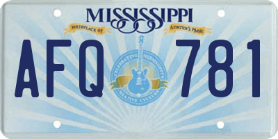 MS license plate AFQ781