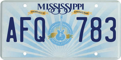 MS license plate AFQ783