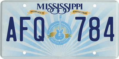MS license plate AFQ784