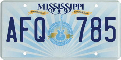 MS license plate AFQ785