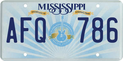 MS license plate AFQ786