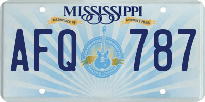 MS license plate AFQ787