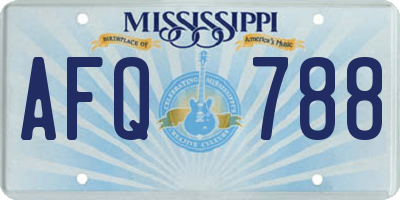 MS license plate AFQ788