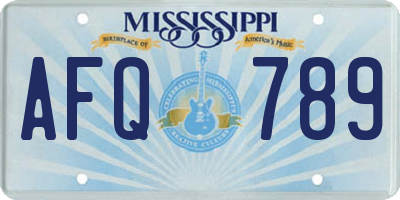MS license plate AFQ789