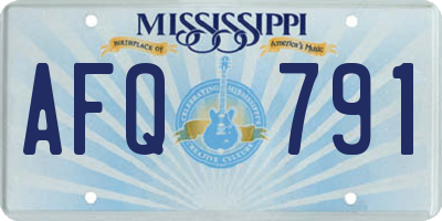 MS license plate AFQ791