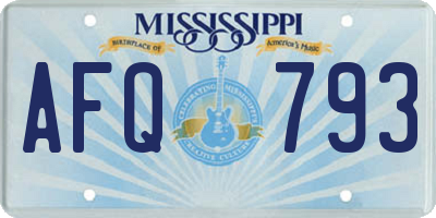 MS license plate AFQ793