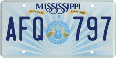 MS license plate AFQ797