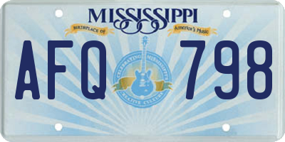 MS license plate AFQ798