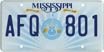 MS license plate AFQ801