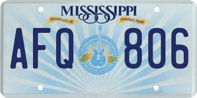 MS license plate AFQ806