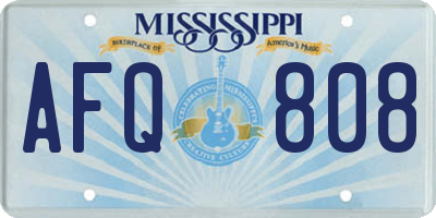 MS license plate AFQ808