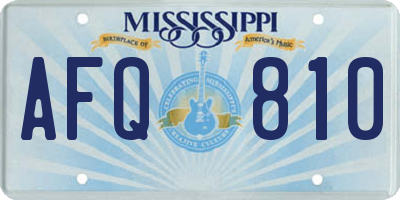 MS license plate AFQ810