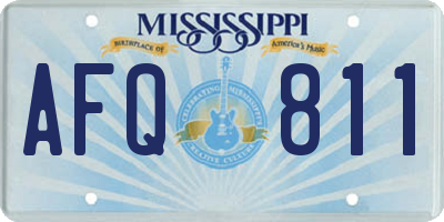 MS license plate AFQ811
