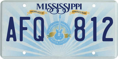 MS license plate AFQ812