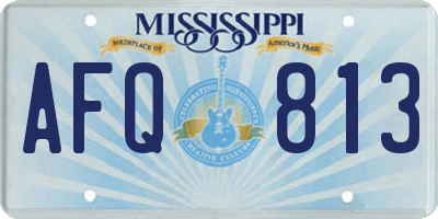 MS license plate AFQ813
