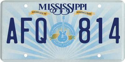 MS license plate AFQ814