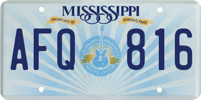 MS license plate AFQ816