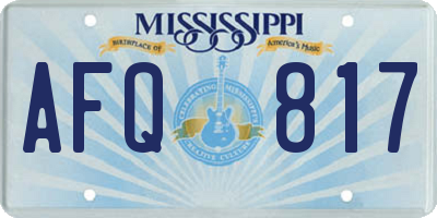 MS license plate AFQ817