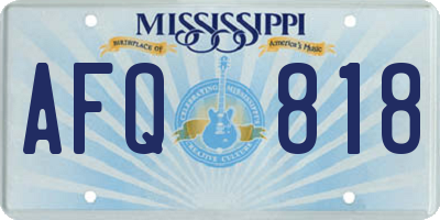 MS license plate AFQ818
