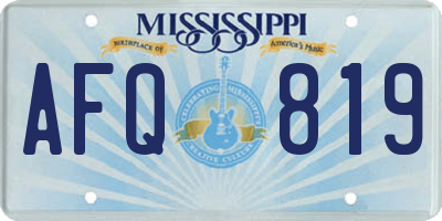 MS license plate AFQ819