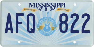 MS license plate AFQ822
