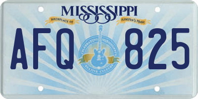 MS license plate AFQ825