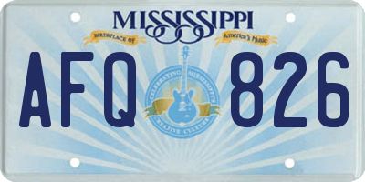MS license plate AFQ826
