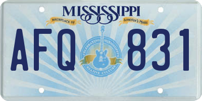 MS license plate AFQ831