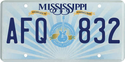MS license plate AFQ832