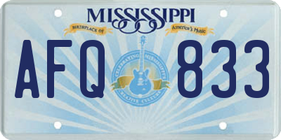 MS license plate AFQ833
