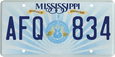 MS license plate AFQ834