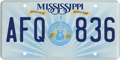 MS license plate AFQ836