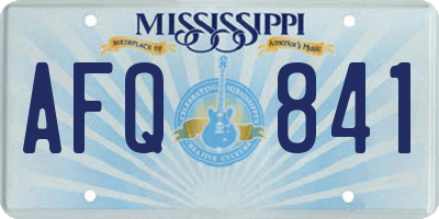MS license plate AFQ841