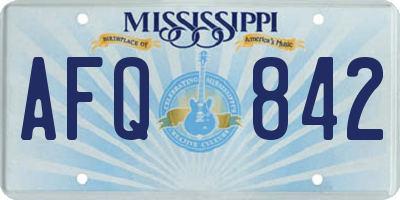 MS license plate AFQ842
