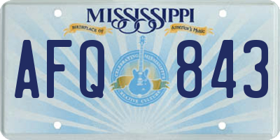 MS license plate AFQ843